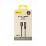 ⁦⚡ كابل بيانات ASPOR AC-21L USB-C إلى USB-C – سرعة فائقة وأداء احترافي 2 متر بقدرة 100 واط 🔋⁩ - الصورة ⁦2⁩